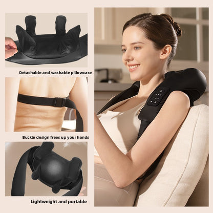 Luran Pro Massager adjustable arm straps shown in use over the shoulders